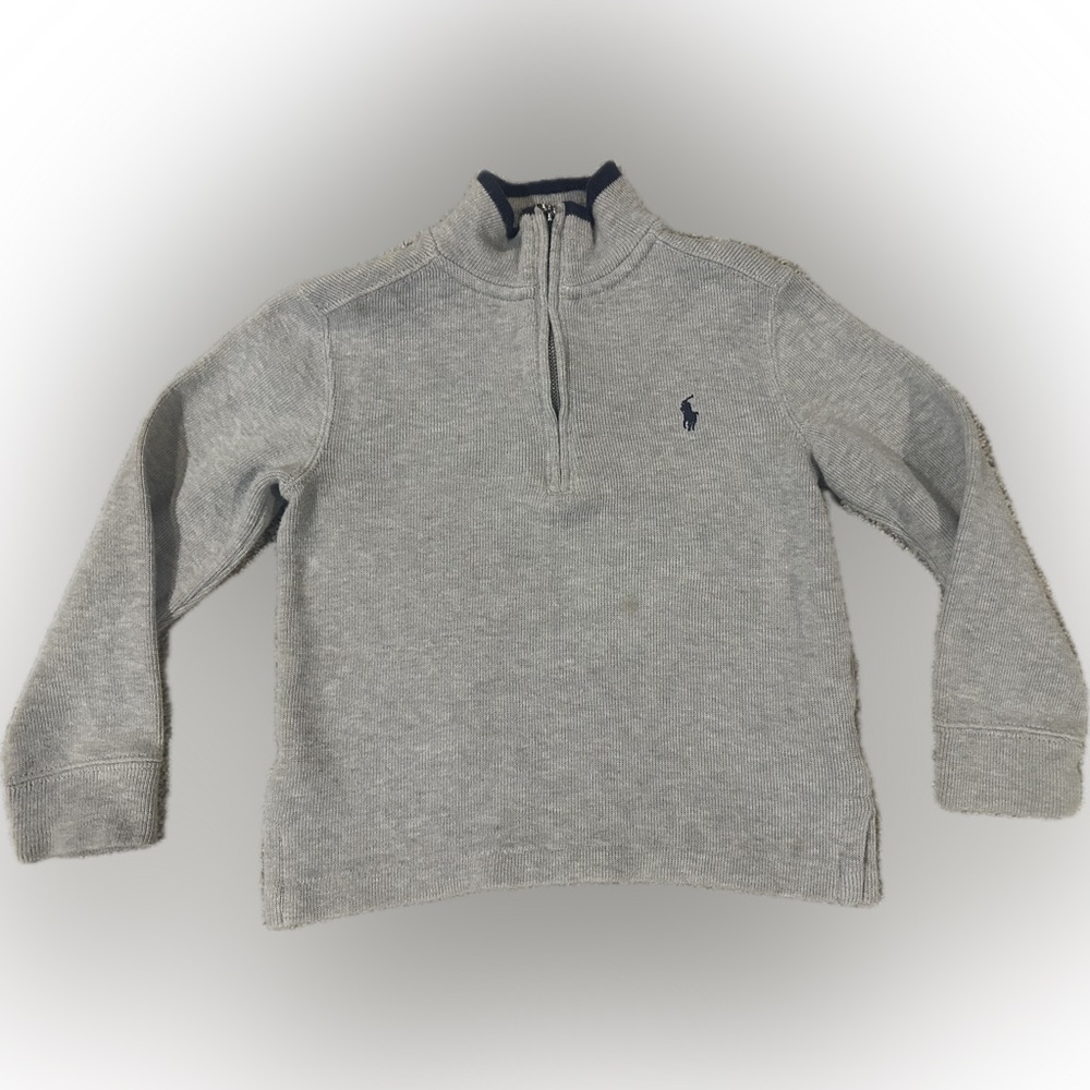 Boys 4T Polo Ralph Lauren Light Gray Zip-Up Sweater